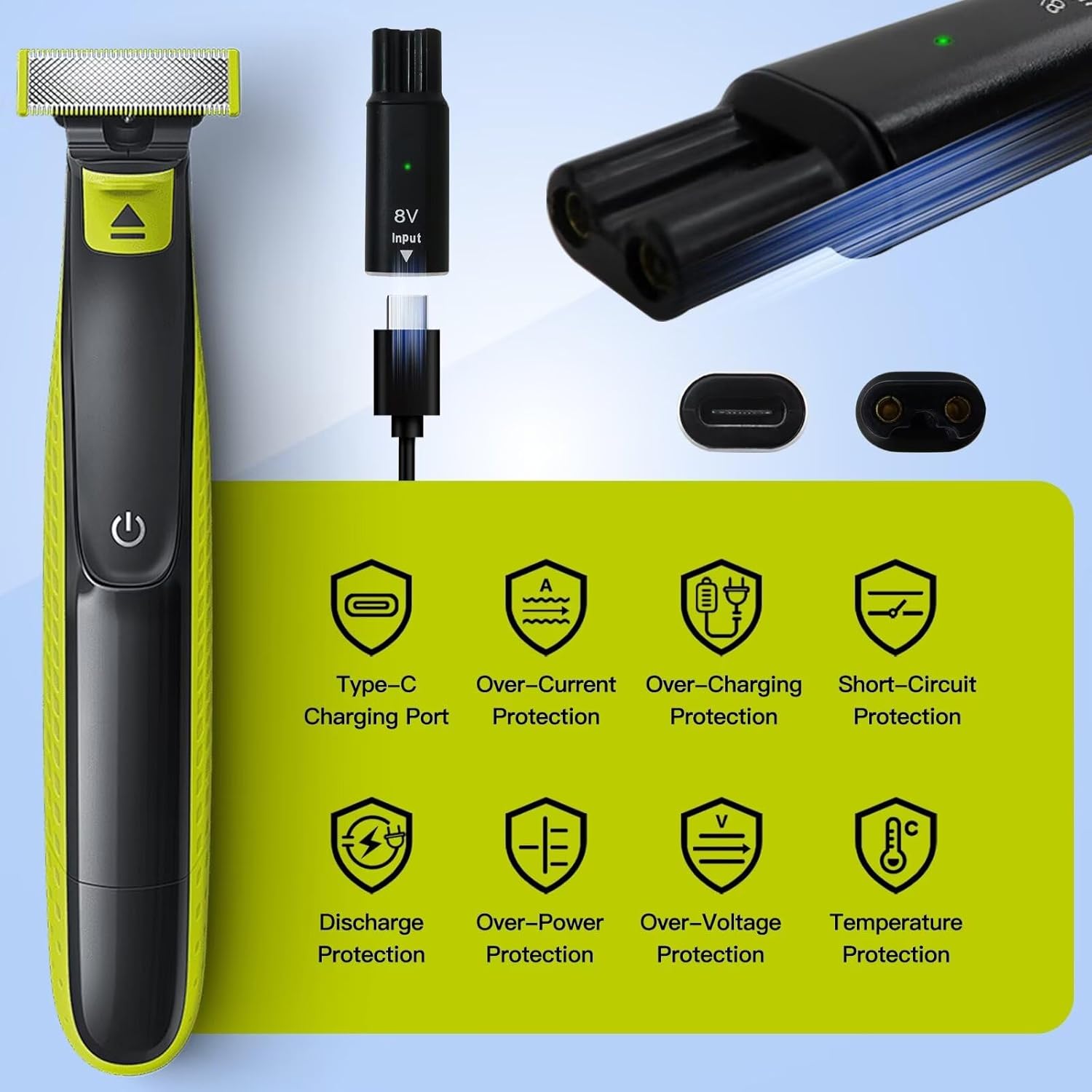 8V HQ850 Type-C Shaver Charger - Electric Shaver Rotary recension och pris