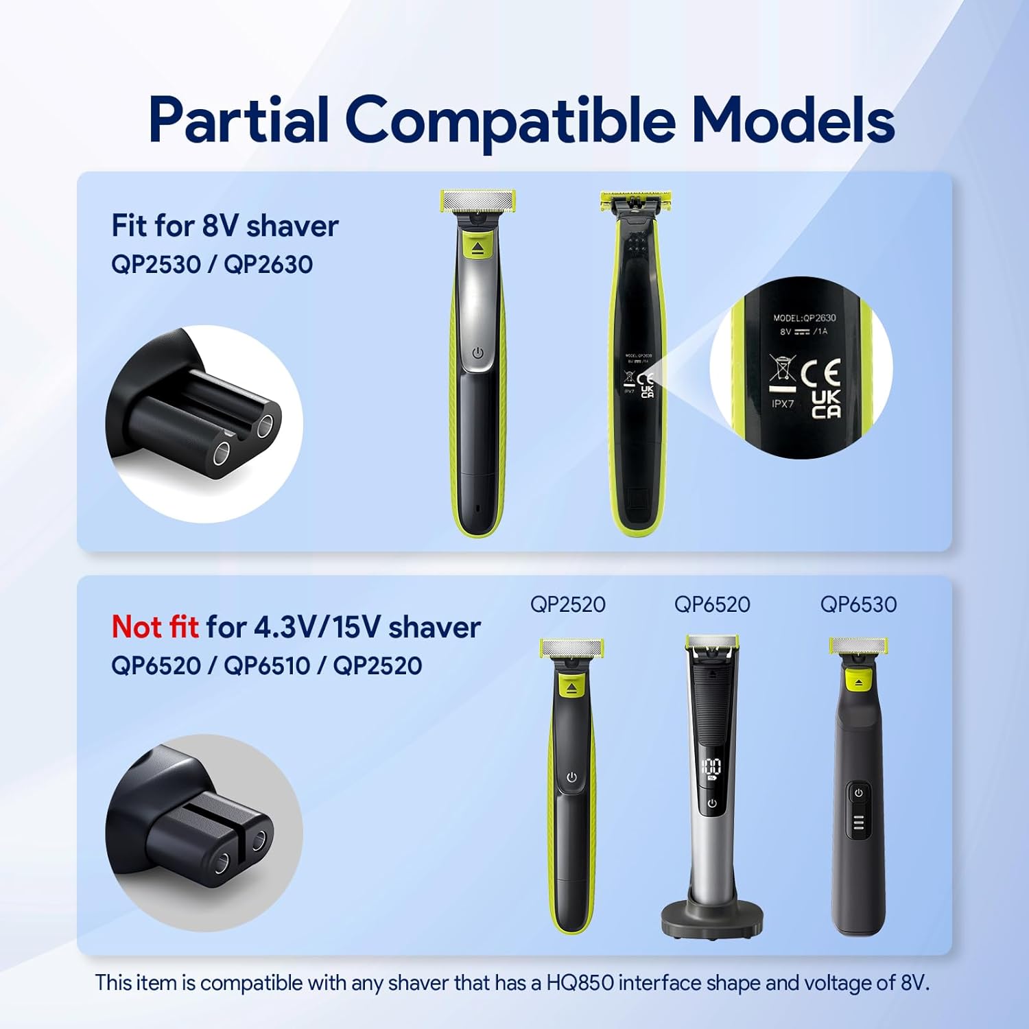 8V HQ850 Type-C Shaver Charger - Electric Shaver Rotary recension och pris