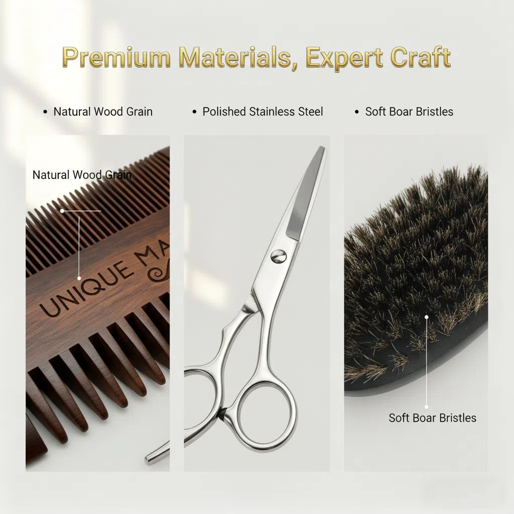 UNIQUE MAN Men's Beard Set, Bl - Grooming Kit recension och pris