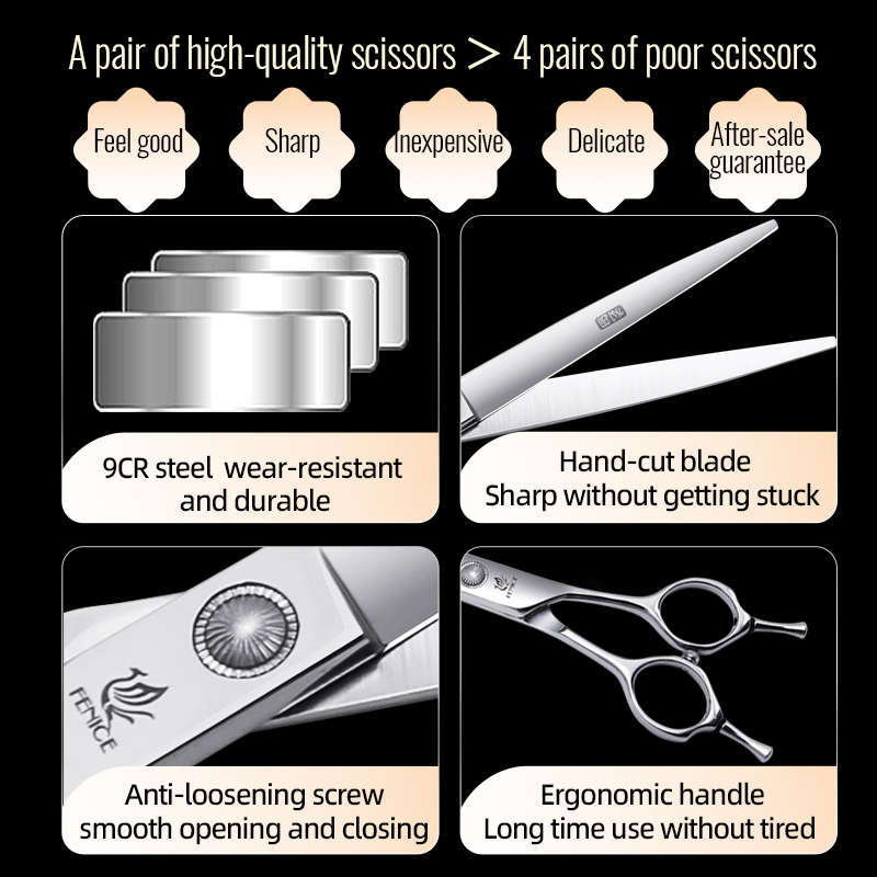 Fenice 6//6.5/7/7.5 Inch Profe - Grooming Scissors recension och pris